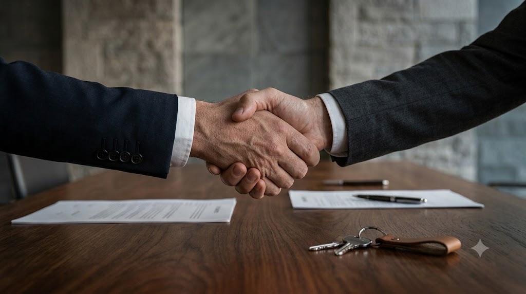 Firma de un acuerdo inmobiliario